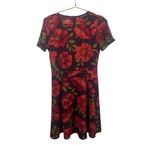 Princess Highway Size 8 Red Floral Short Sleeve Dress  PGFK328 Satin - Picture 2 of 9